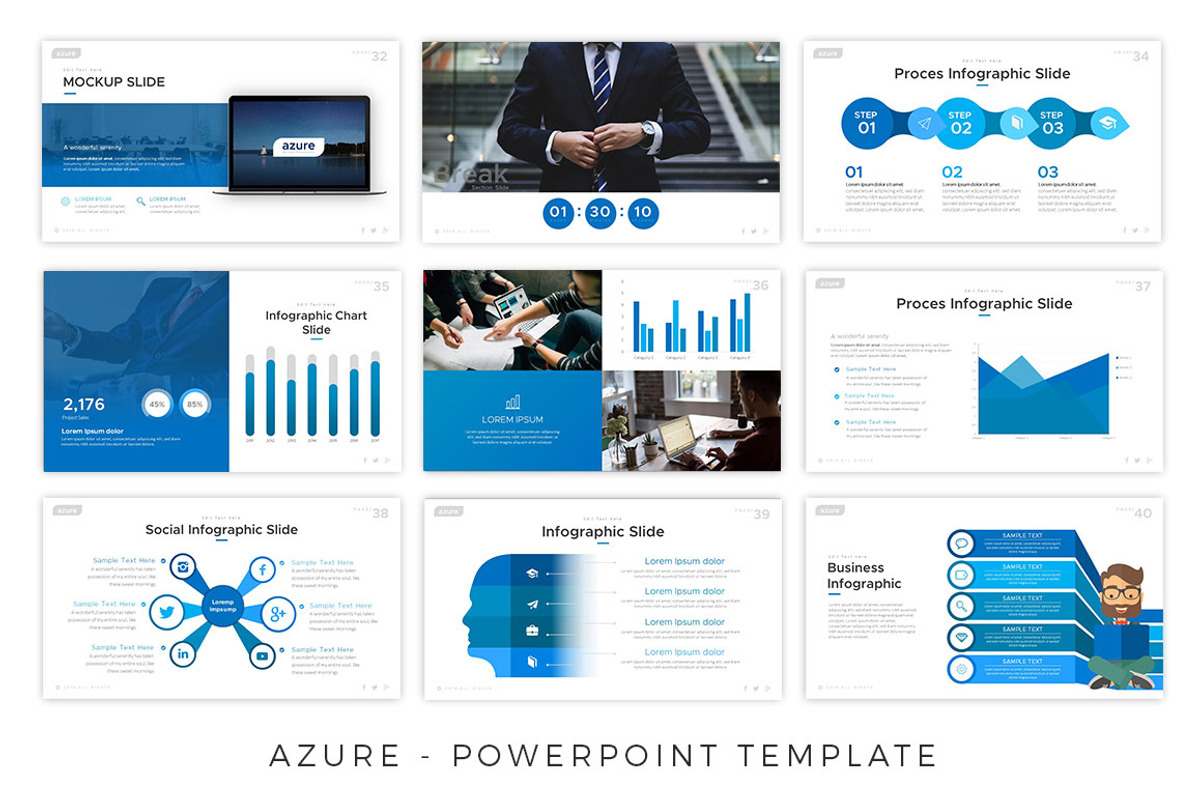 Azure Powerpoint Template, a Presentation Template by Brandearth RRGraph