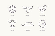 Animals - Outline Icons & Logos, a Branding & Logo Template by Paulina Sara Design (Thumbnail 5 of 12)