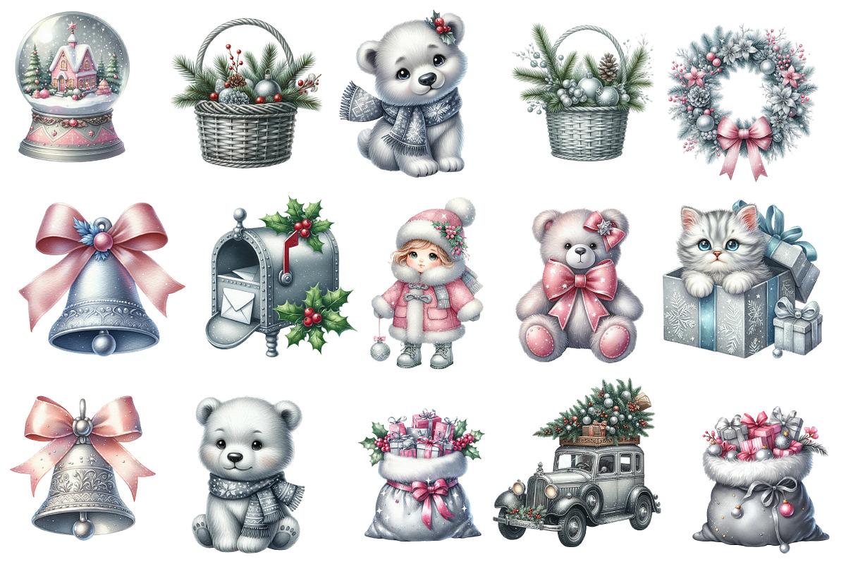 Silver Christmas Clipart, an Illustration by Designworld (Photo 4 of 5)