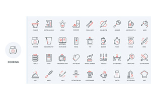 Cooking kitchen restaurant icons, a Food Illustration by Lemberg Vector