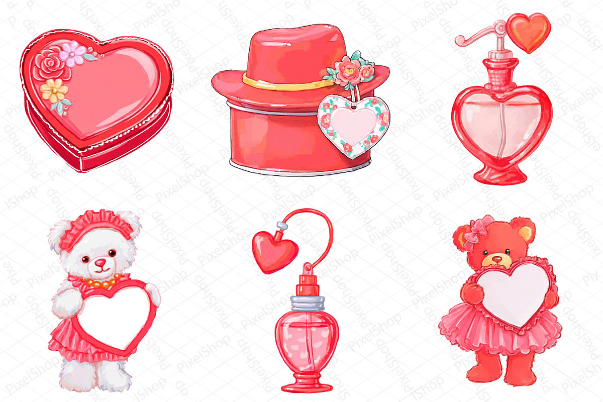 Coquette Valentine's Day Clipart, an Illustration by DreamPrint404 (Photo 4 of 4)