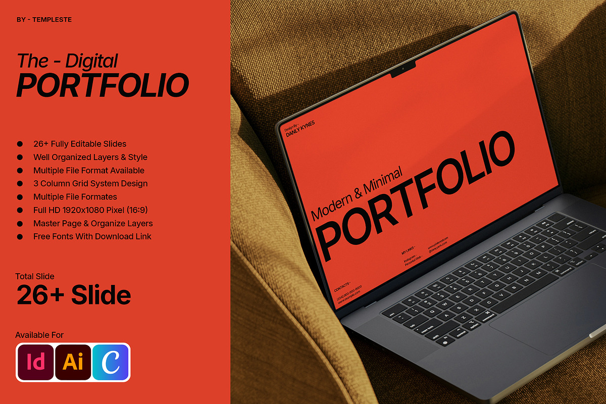 Digital Portfolio Presentation Deck, a Presentation Template by Templeste (Photo 2 of 9)