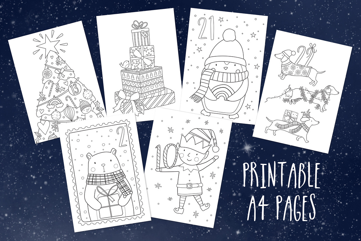 Advent Calendar Colouring Pages, an Illustration by Doodle Dibs (Photo 2 of 3)