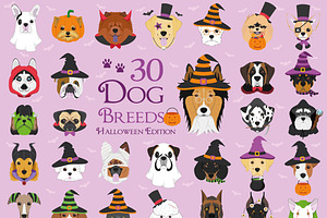 Halloween 30x Dog Breeds, an Animal Illustration by asantosg