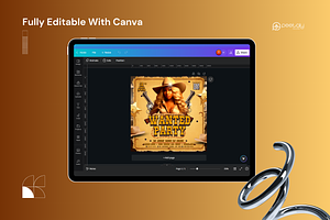Western Party Flyer Canva Template