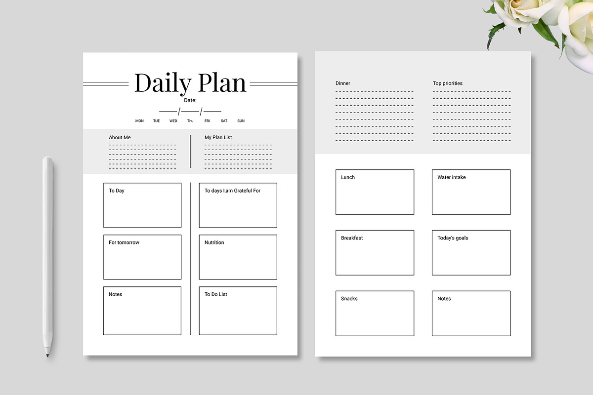 Daily Planner Design Layout