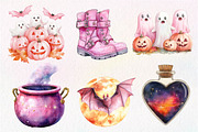 Pink Halloween Clipart PNG, an Illustration by Dream Creation (Thumbnail 2 of 7)