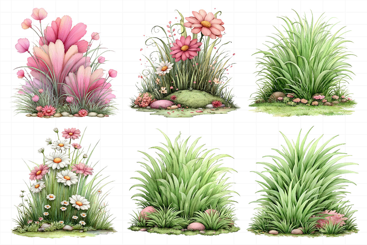 Watercolor Spring Green Grass Clipar, an Illustration by Daily.Designs (Photo 8 of 8)