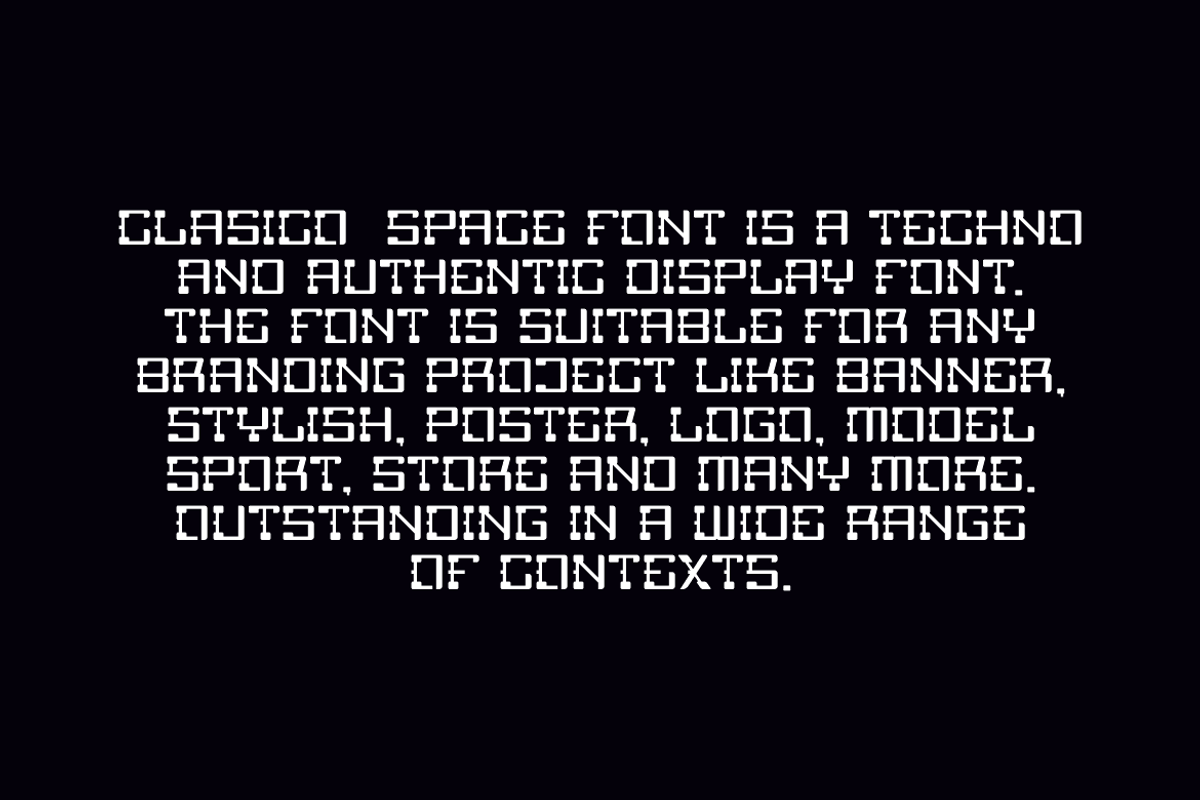Clasico Space - Cyber & Tech Font, a Serif Font by QR Design Studio (Photo 4 of 6)