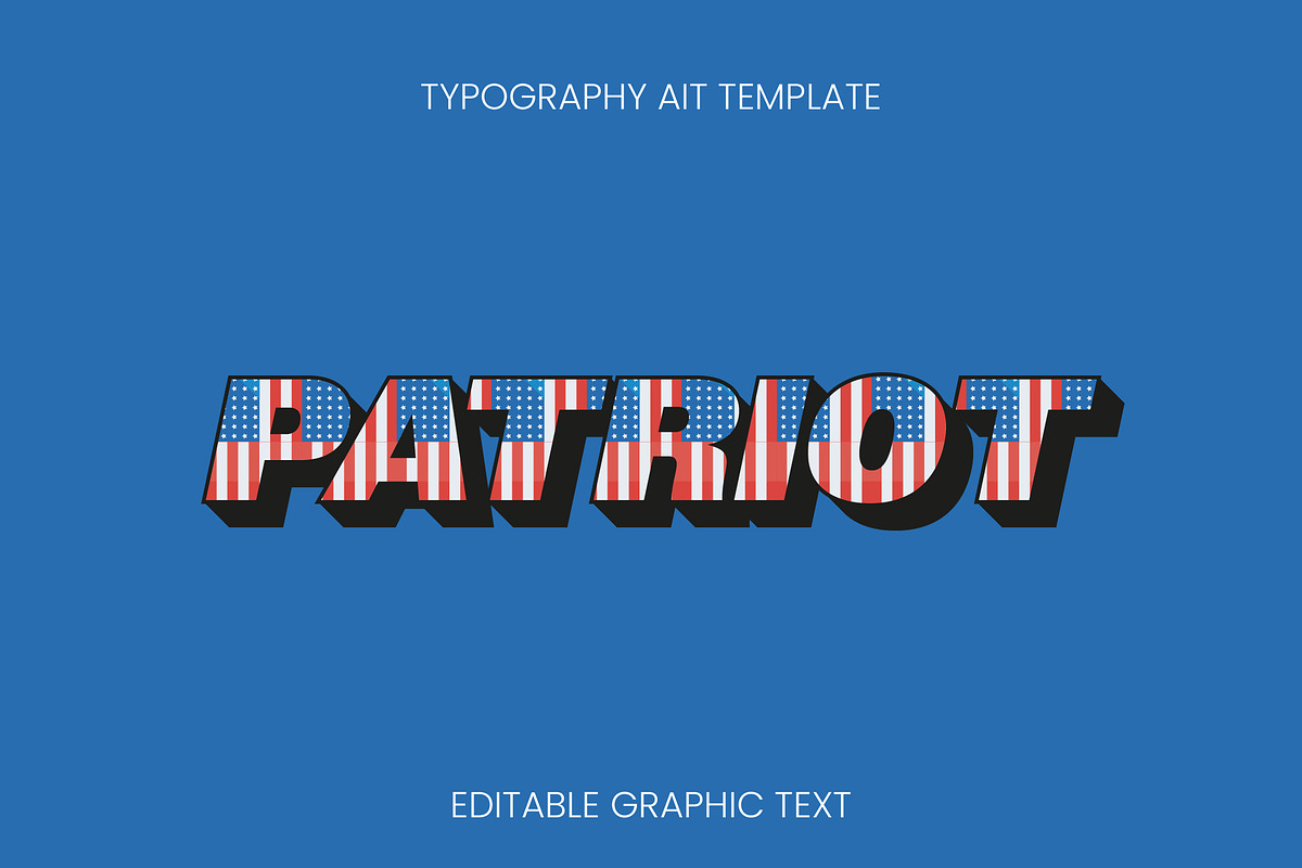 USA Flag 3D Text Effect