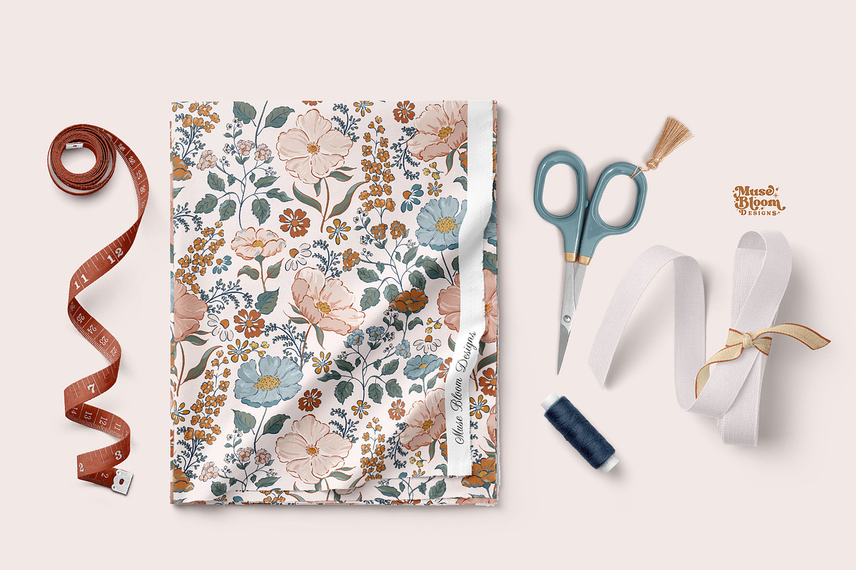 Floral Seamless - Camelia, a Pattern Graphic by MuseBloomDesigns (Photo 3 of 6)