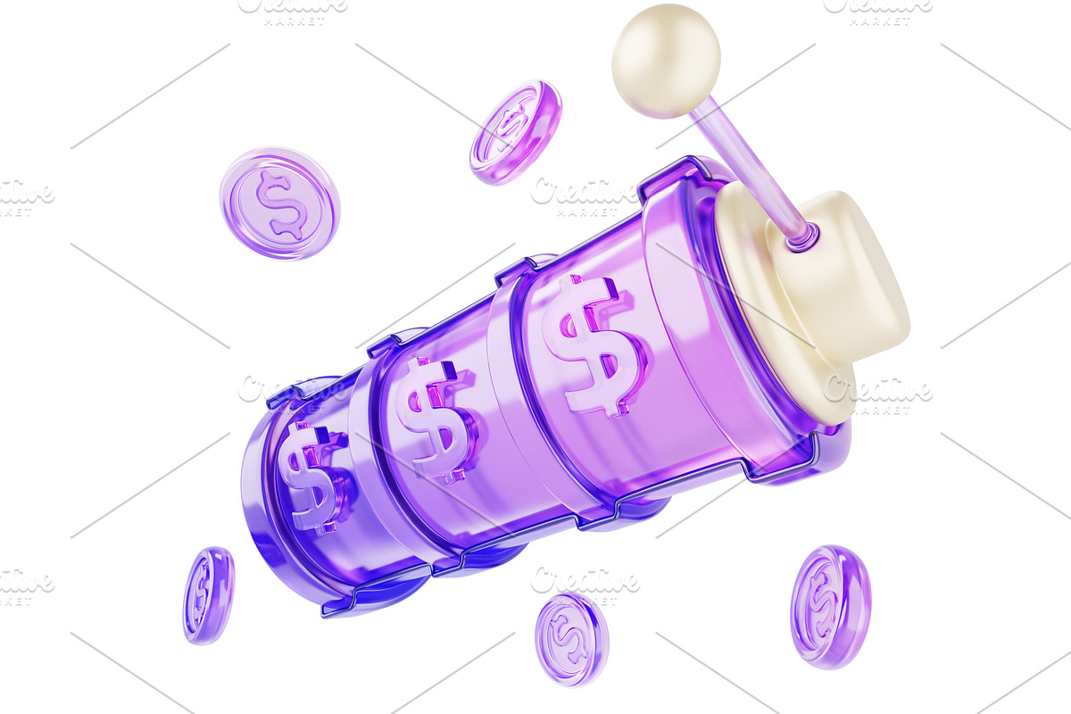 3d glass holographic casino jackpot, a Finance Illustration by Marozhkastudio