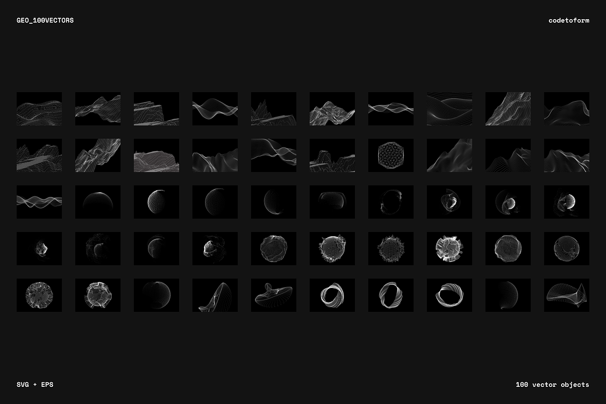 GEO_100VECTORS Vector Pack, an Object Graphic by codetoform (Photo 2 of 19)
