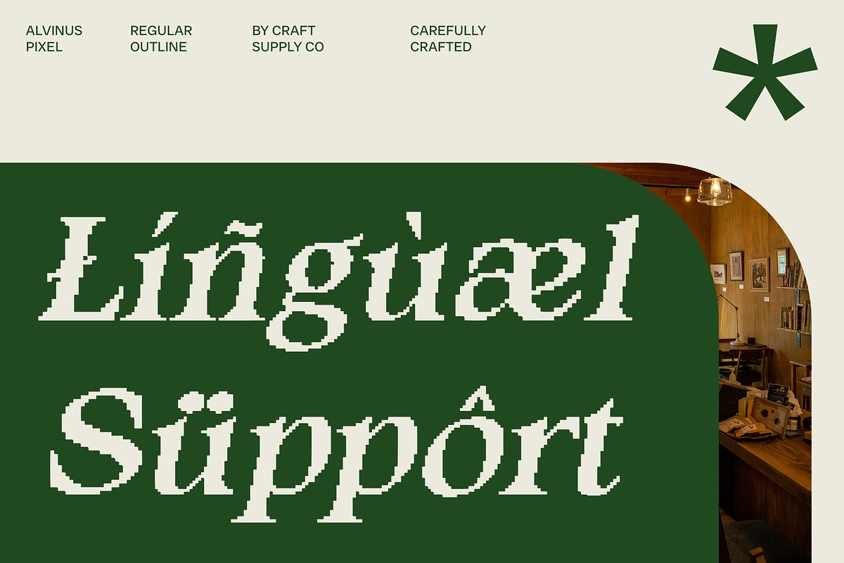 Alvinus Pixel, a Serif Font by Craft Supply Co. (Photo 4 of 8)