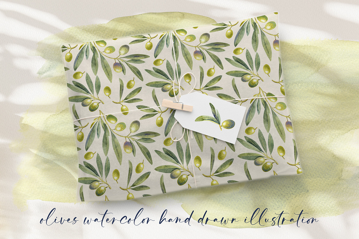 Olive Branches Watercolor Clipart, a Food Illustration by YarovaArt (Photo 21 of 28)