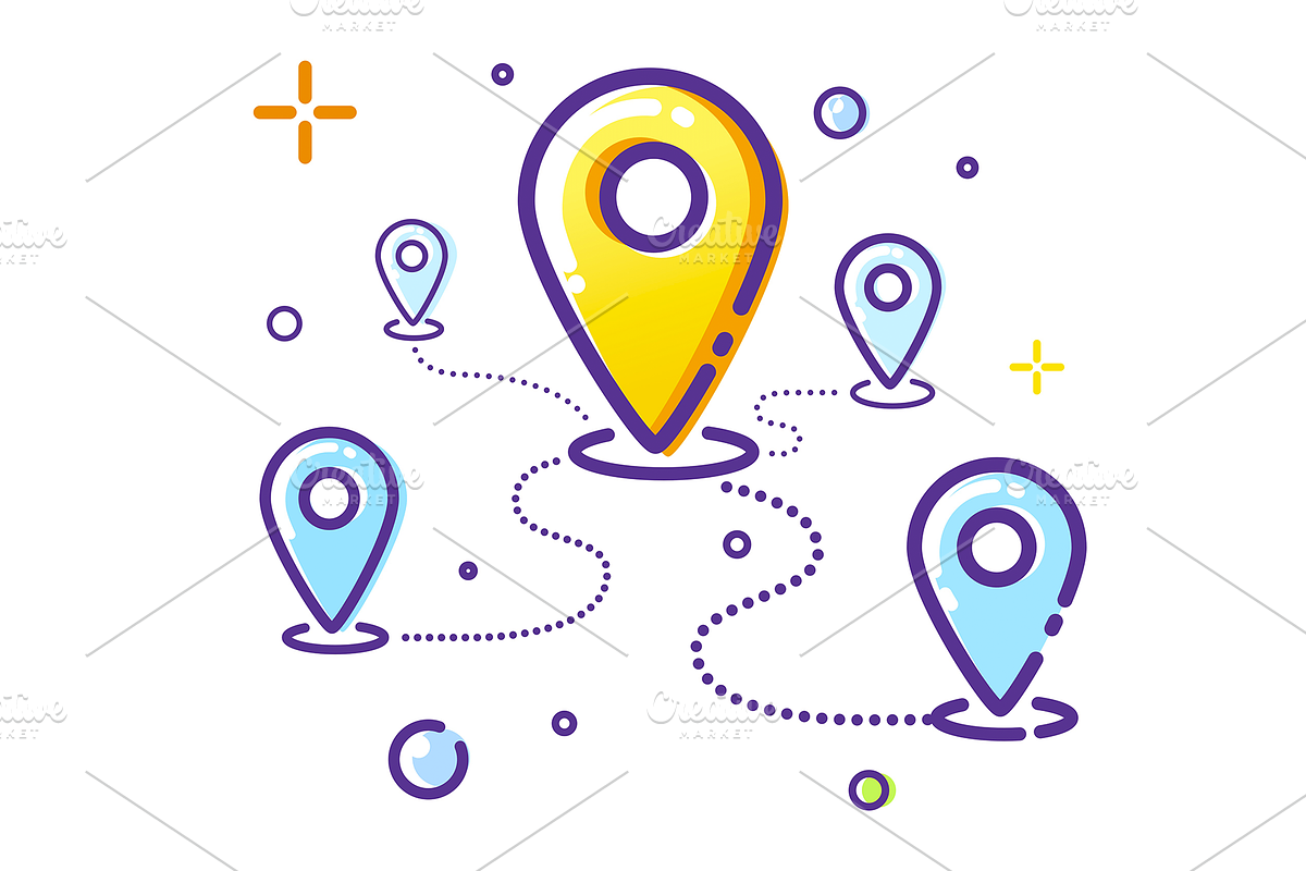 Illustration logistics and location, an Outline Icon by ProArt