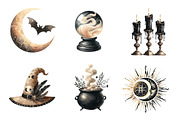 Beige & Black Halloween Clipart, an Illustration by CreationArt (Thumbnail 3 of 5)