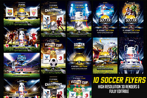 Soccer Flyers Bundle 10 in 1