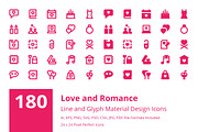 180 Love and Romance Material Icons, a Solid Icon by Creative Stall (Thumbnail 1 of 5)