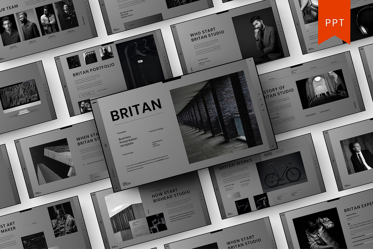 Britan – Business PowerPoint Templat, a Presentation Template by Dens Creative Studio (Photo 1 of 6)