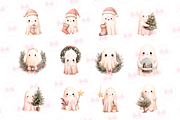 Cute Christmas Ghost Clipart, an Illustration by Markicha Art (Thumbnail 5 of 6)