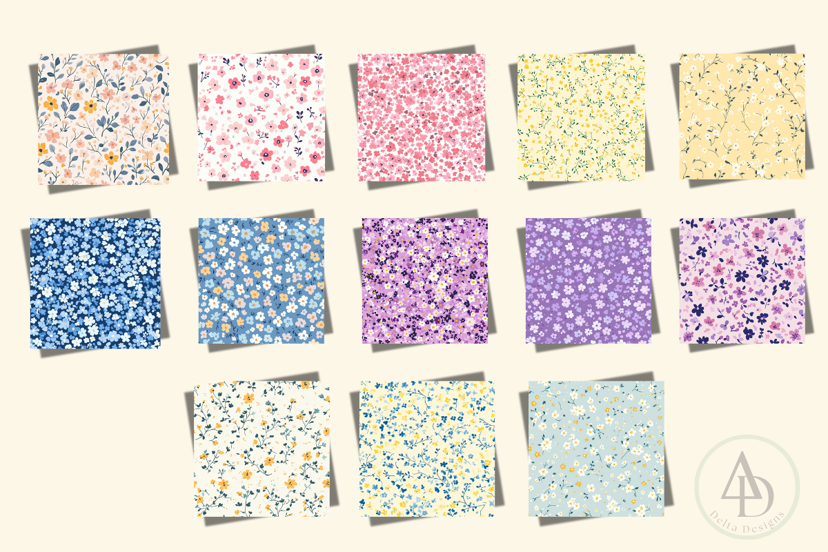 Ditsy Floral Paper Pack, a Pattern Graphic by Delta Designs (Photo 2 of 3)