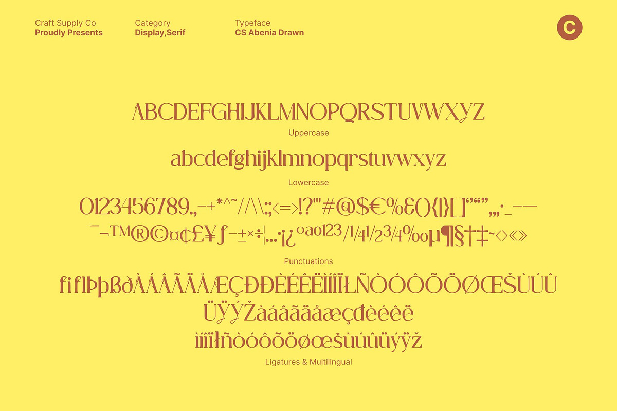 CS Abenia Drawn, a Serif Font by Craft Supply Co. (Photo 8 of 8)