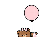 Cute Baby Bear with Balloon SVG, an Illustration by TheHitShop (Thumbnail 7 of 7)