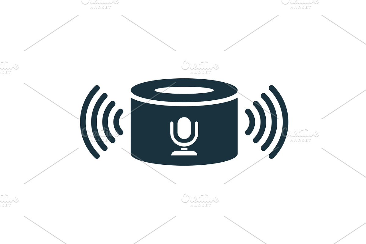 Smart speaker listening and emitting, an Object Illustration by Aimagenarium@gmail.com
