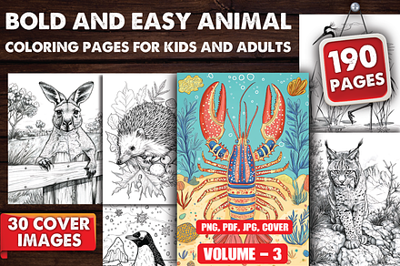 Bold and Easy Animal Coloring pages