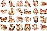 Watercolor Tropical Animals Clipart, an Illustration by Sublimation Artist (Thumbnail 2 of 6)