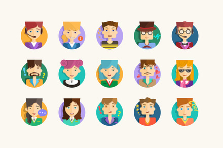 Flat avatars with a modern look
