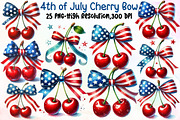 4th of July Cherry Bow Clipart, an Illustration by Sublimation Artist (Thumbnail 1 of 6)