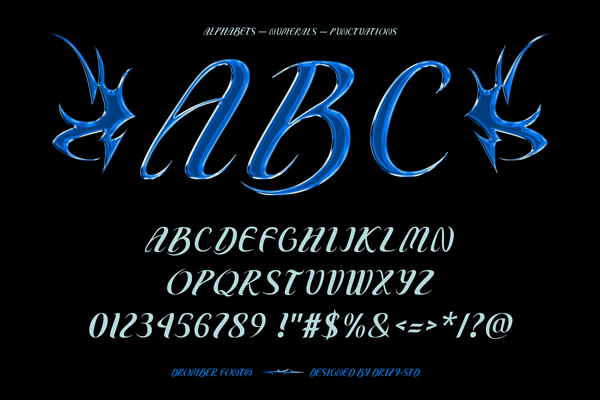 Dromber - Experimental Tribal Font, a Sans Serif Font by Drizy (Photo 4 of 10)