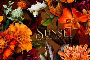 Sunset Floral Art Collection