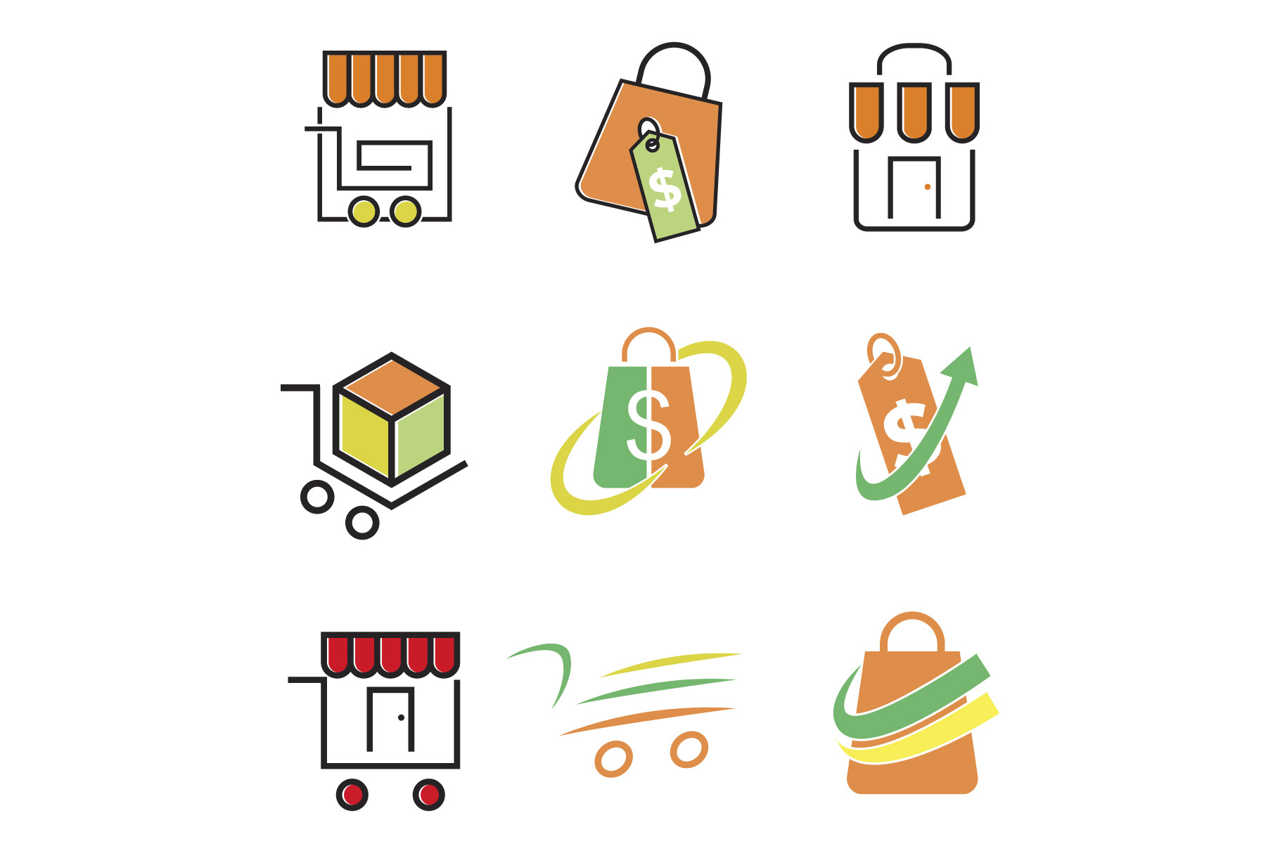 shop store logo collection, a Branding & Logo Template by ZHR Creative