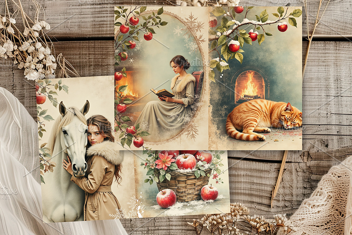 Winter Apples & Memories Journal, a Seasonal Illustration by GalaDesign03 (Photo 3 of 8)