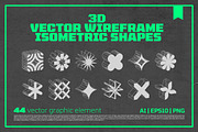 3D Wireframe Isometric Shapes | 1, an Object Graphic by MaximGertsen (Thumbnail 1 of 11)