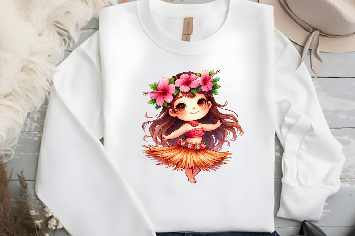 Watercolor Summer Hula Girl Clipart, an Illustration by DreamCafeArt (Photo 5 of 6)