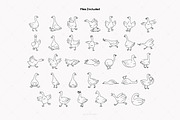 Hand Drawn Silly Goose Clipart Set, an Animal Illustration by Victoruler (Thumbnail 2 of 6)