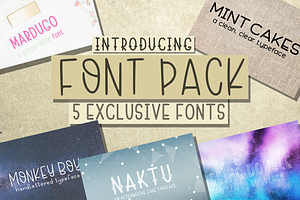 Font Bundle - 5 Font Pack