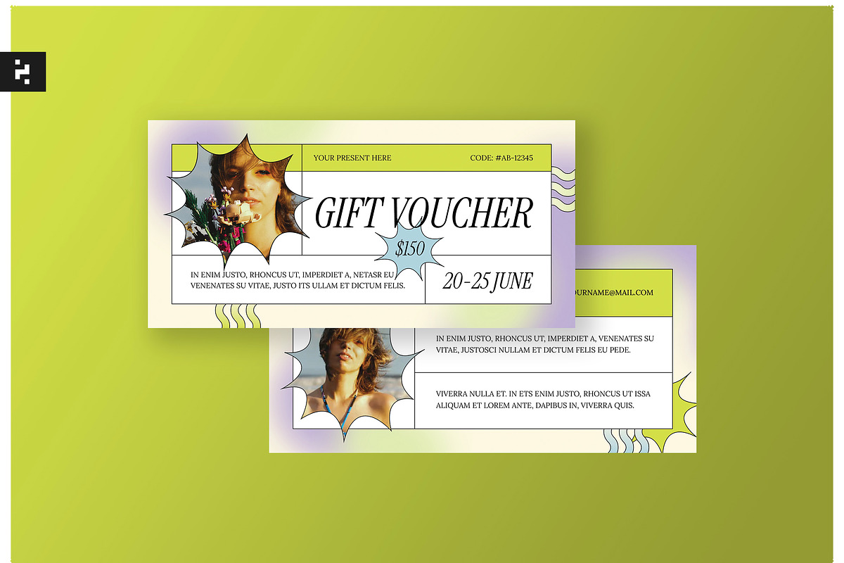 Classic Y2K Gift Voucher, a Card Template by Neermana (Photo 1 of 4)