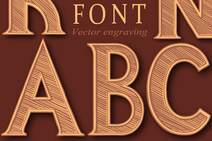 Font. Vector engraving