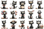 Whimsical Easter Black Cat Clipart, an Illustration by OK Design (Thumbnail 3 of 6)