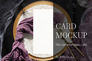 Halloween Card Mockup 4x9 Menu fall, an Advertising Mockup by PawMockups (Thumbnail 1 of 10)
