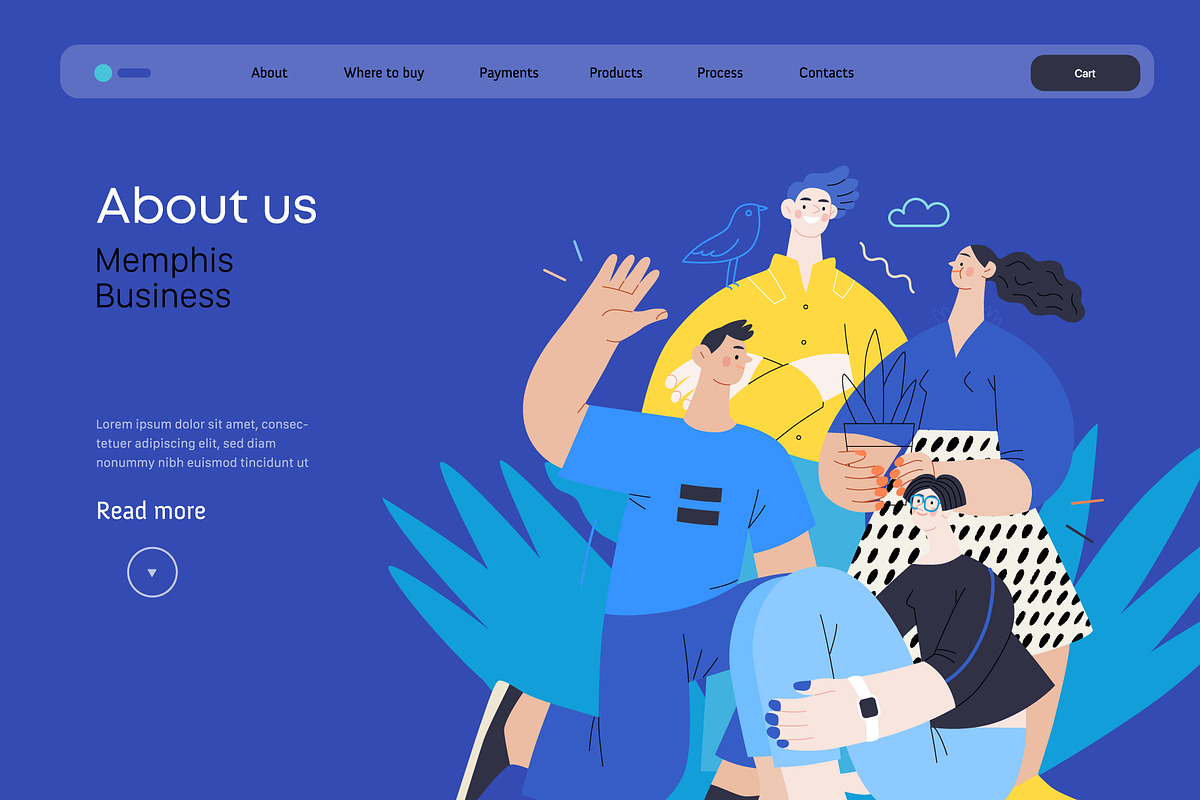 Memphis Business, vector illos, a Templates & Theme by Grivina's shop (Photo 19 of 27)