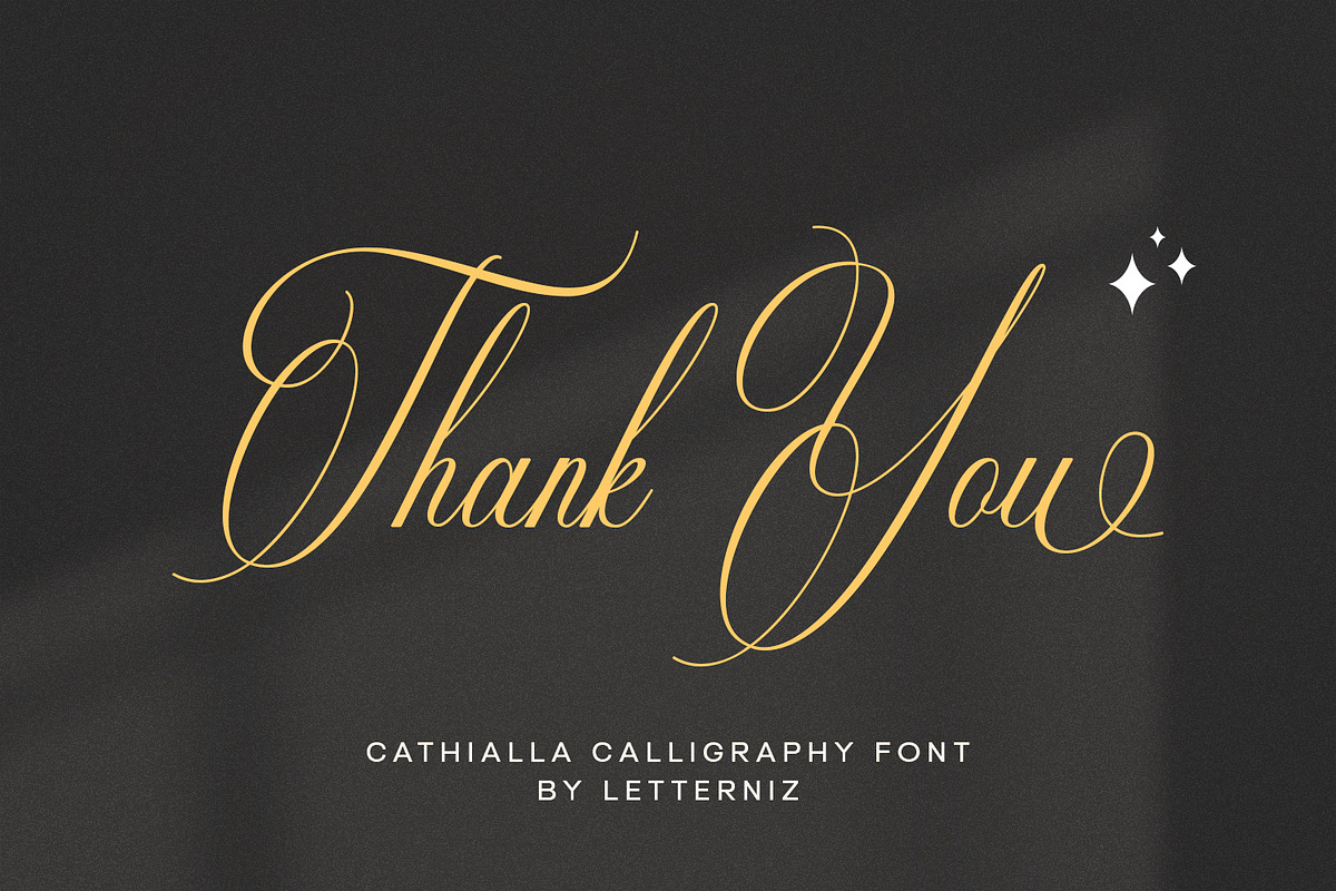 Cathialla calligraphy script font, a Script Font by nizarbagasm (Photo 9 of 9)