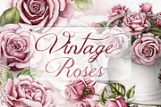 Vintage Roses Illustration, a Decorative Illustration by DioFlow (Thumbnail 1 of 5)