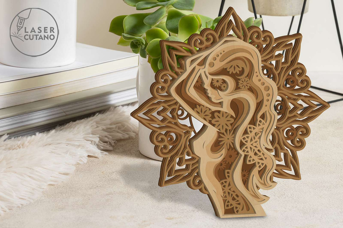 Women Silhouette Ornamented Template, a Design Template by LaserCutano (Photo 7 of 7)