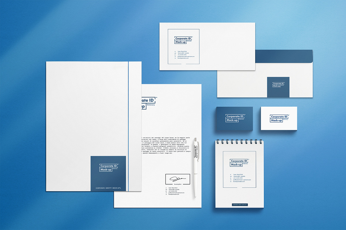 Stationery Mock-up Set with Movable, a Product Mockup by ItemBridge